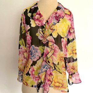Elegancia Flowey Floral Summer Top Medium